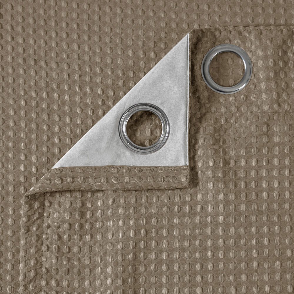 Velosso Waffle Natural Blackout Curtains 229 x 168cm Image 4