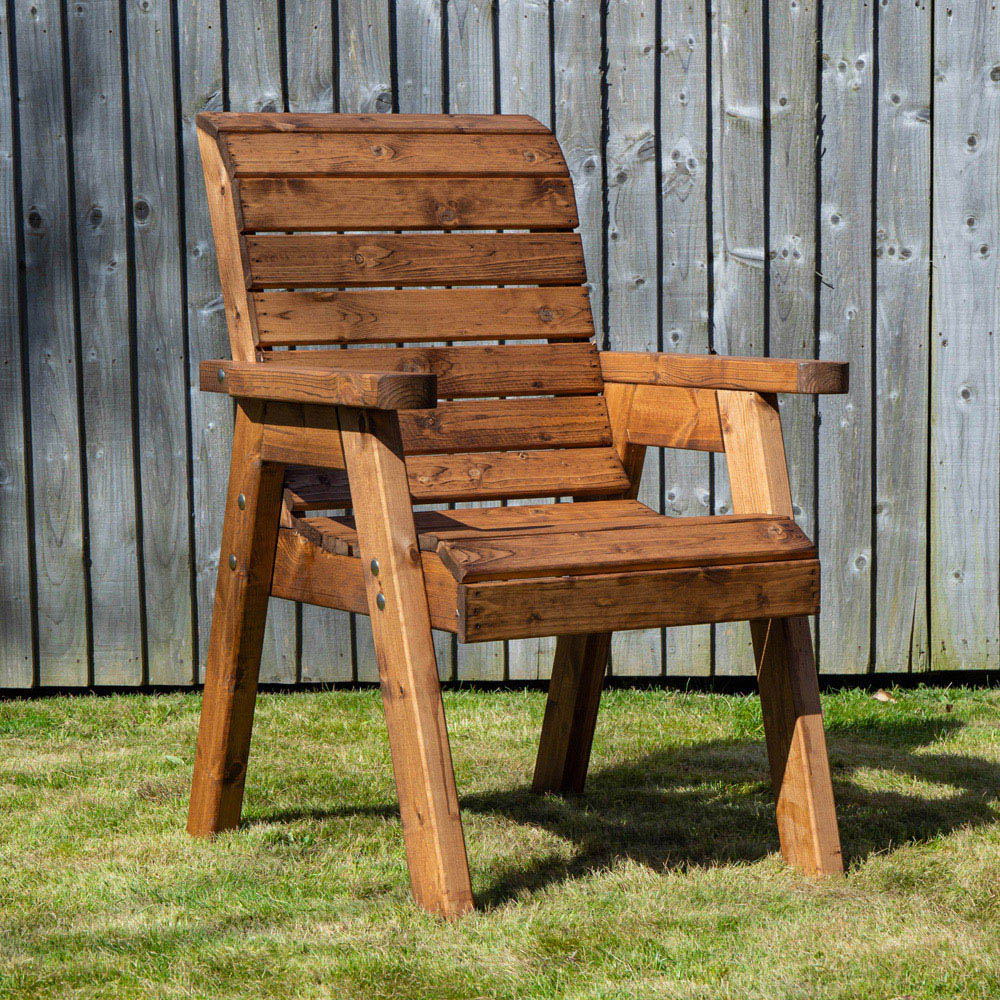 Samuel Alexander 3 Seater Chunky Rustic Wooden Furniture Set with Straight Tray Image 7