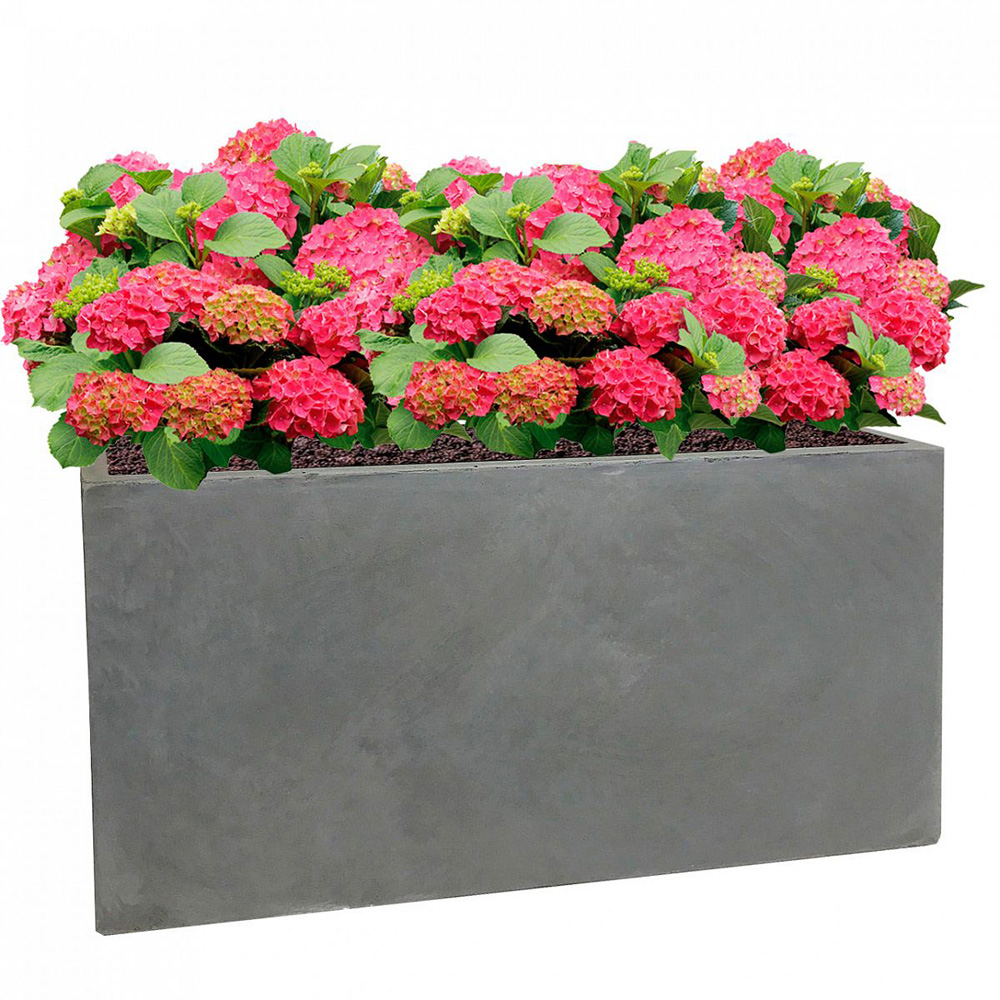 wilko Trough Grey Light Concrete Outdoor Planter 41cm Image 3