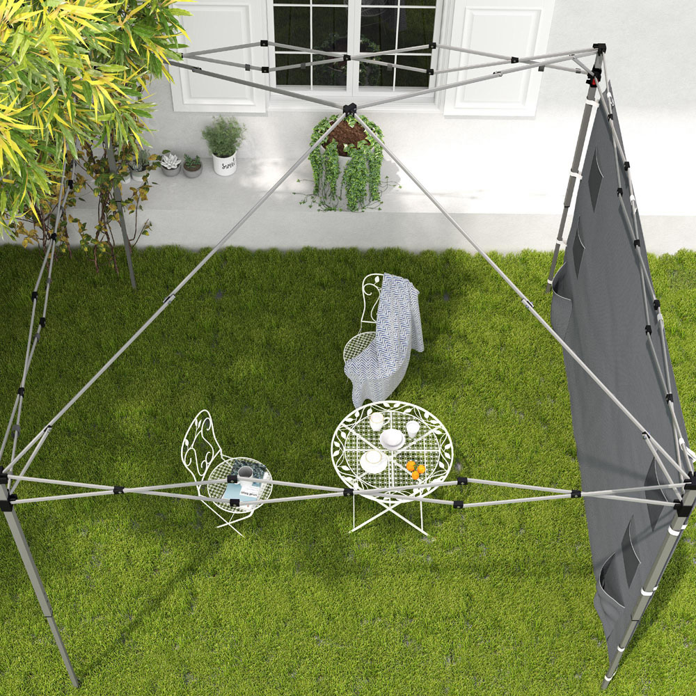 Outsunny 3 x 3m Grey Pop Up Gazebo Side Panel Image 3