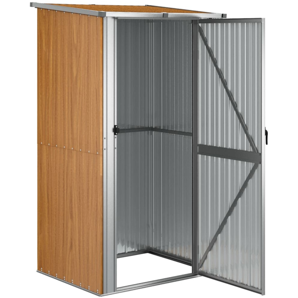 vidaXL 3.9 x 3.2ft Brown Galvanised Steel Pent Garden Shed Image 3