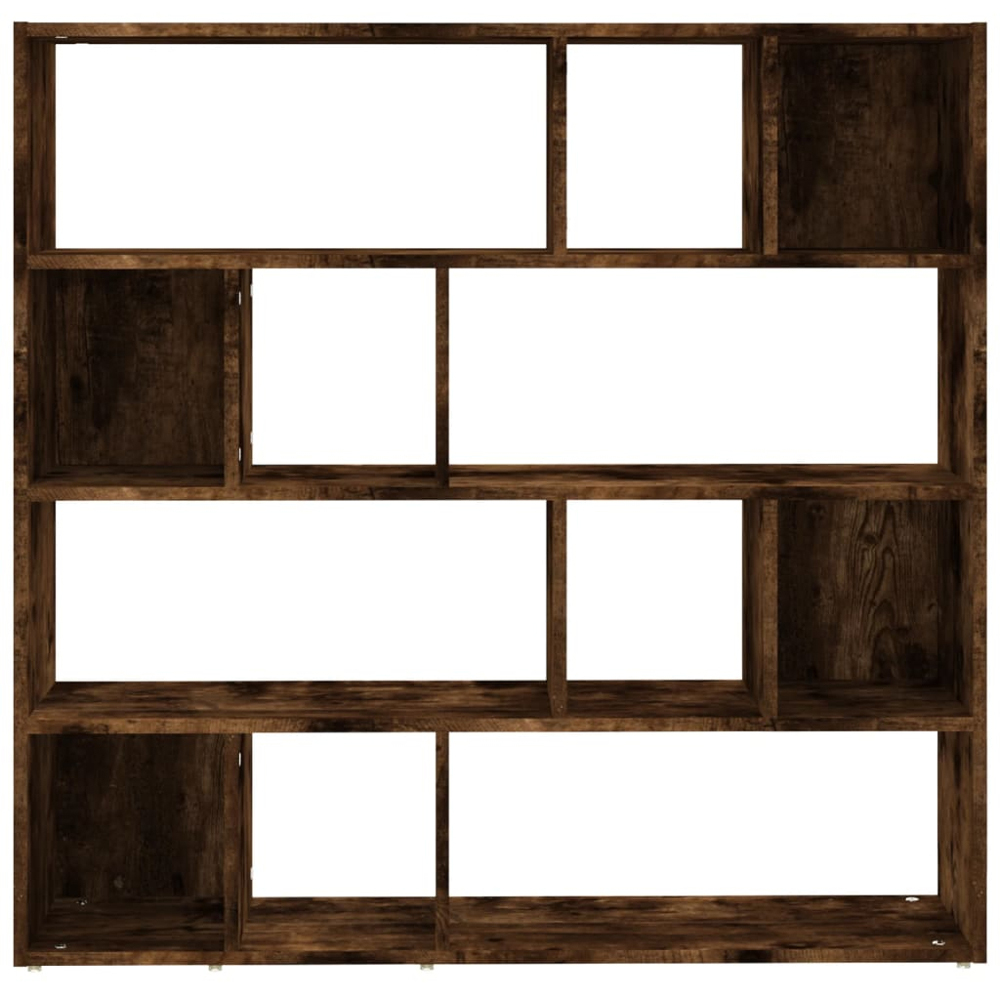 vidaXL 12 Shelf Smoked Oak Bookcase Image 4
