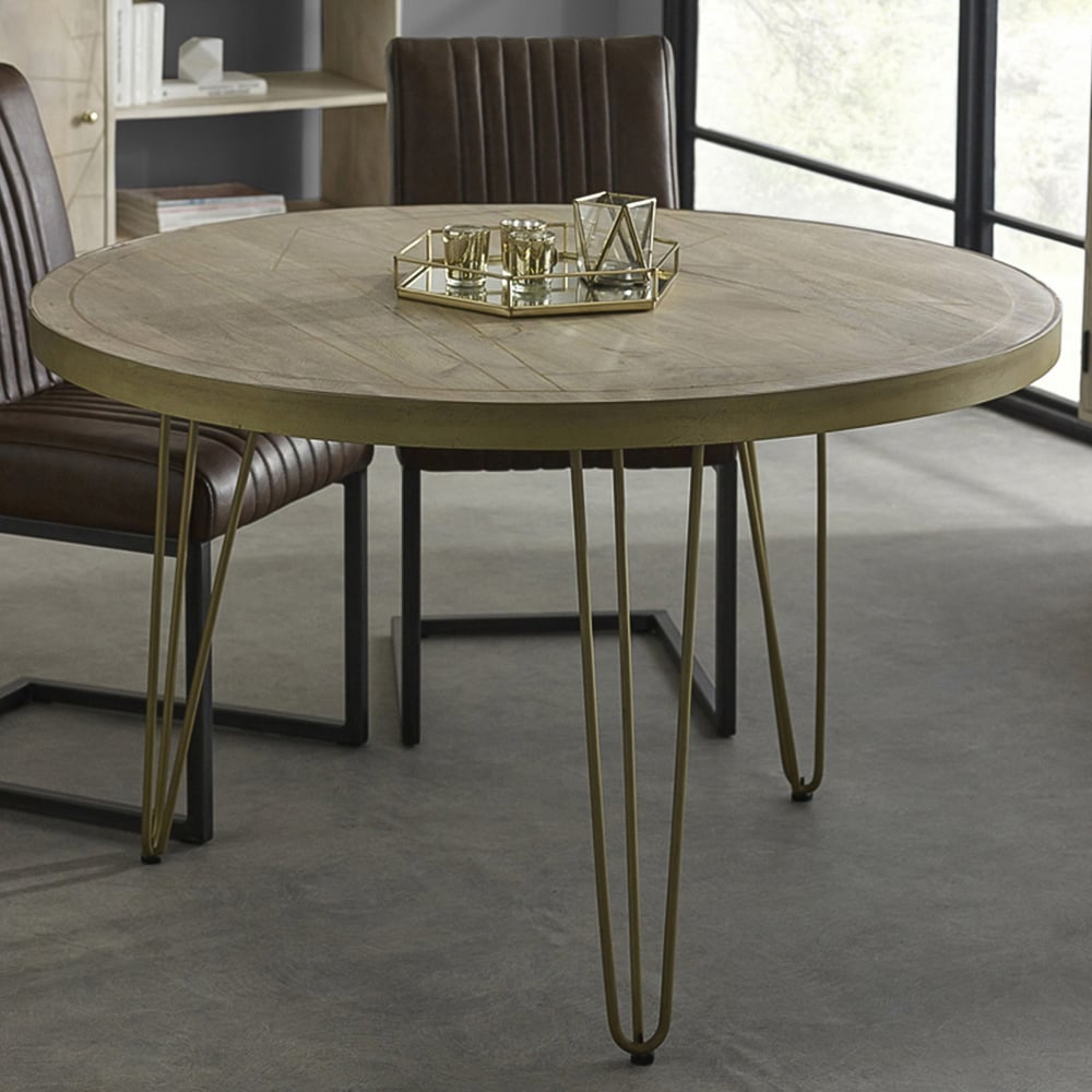 Brooklyn Huyen 6 Seater Light Gold Round Dining Table Image 1
