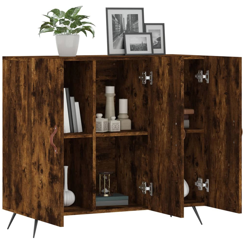 vidaXL 3 Door Smoked Oak Sideboard Image 4