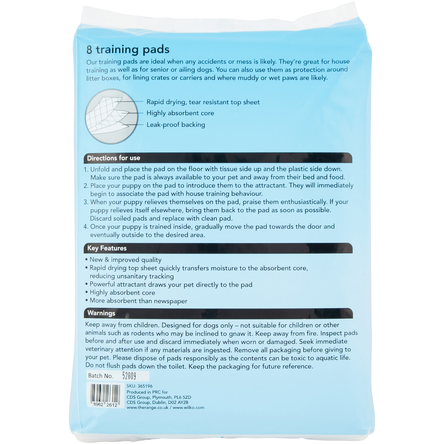 Wilko Pack of 8 Training Pads Image 3