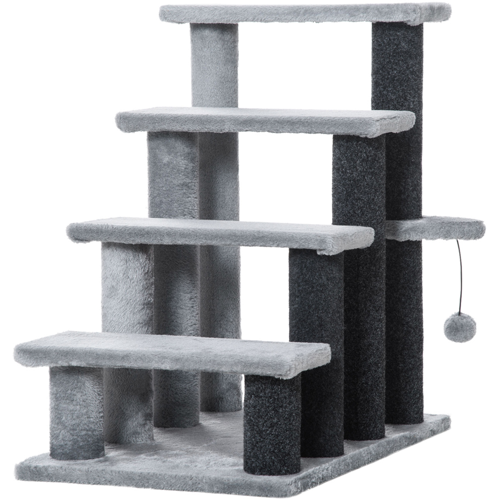 PawHut 4 Step Pet Stairs Scratching Post Image 1