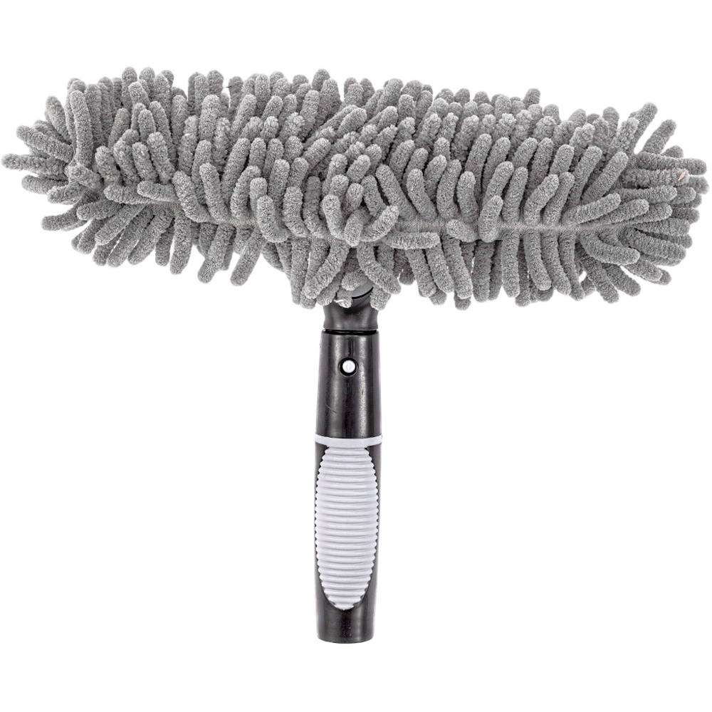 Living and Home Grey Extendable Window Cleaning Squeegee Tool with Scrubber Image 3