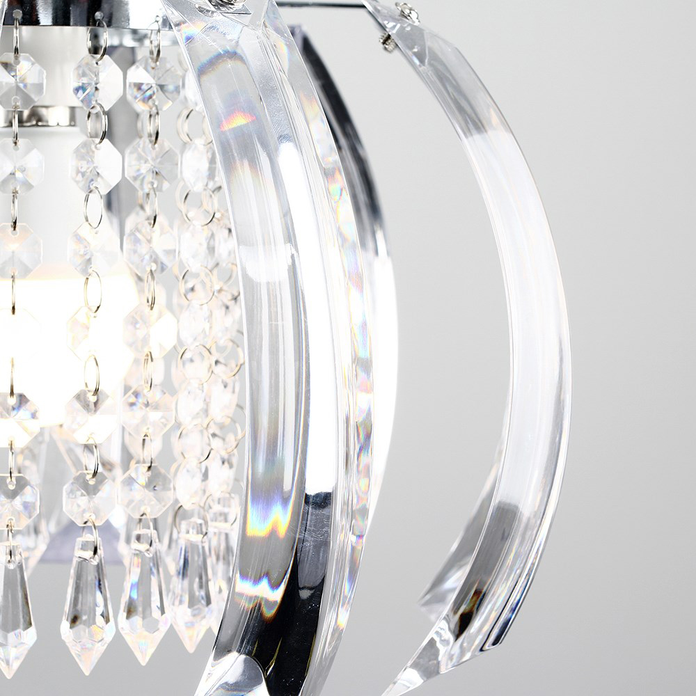 ValueLights Acurva Acrylic Chrome Pendant Shade Image 5