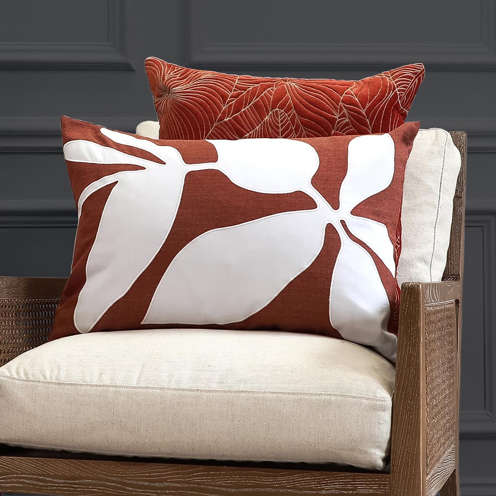 Voyage Maison Aspin Cinnamon Embroidered Feather Rich Cushion 40 x 60cm Image 2