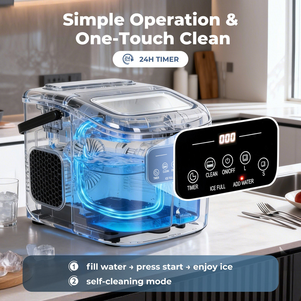 Spector ICE1006-12KG-BK-UK Countertop Ice Cube Maker Machine 100W Image 5