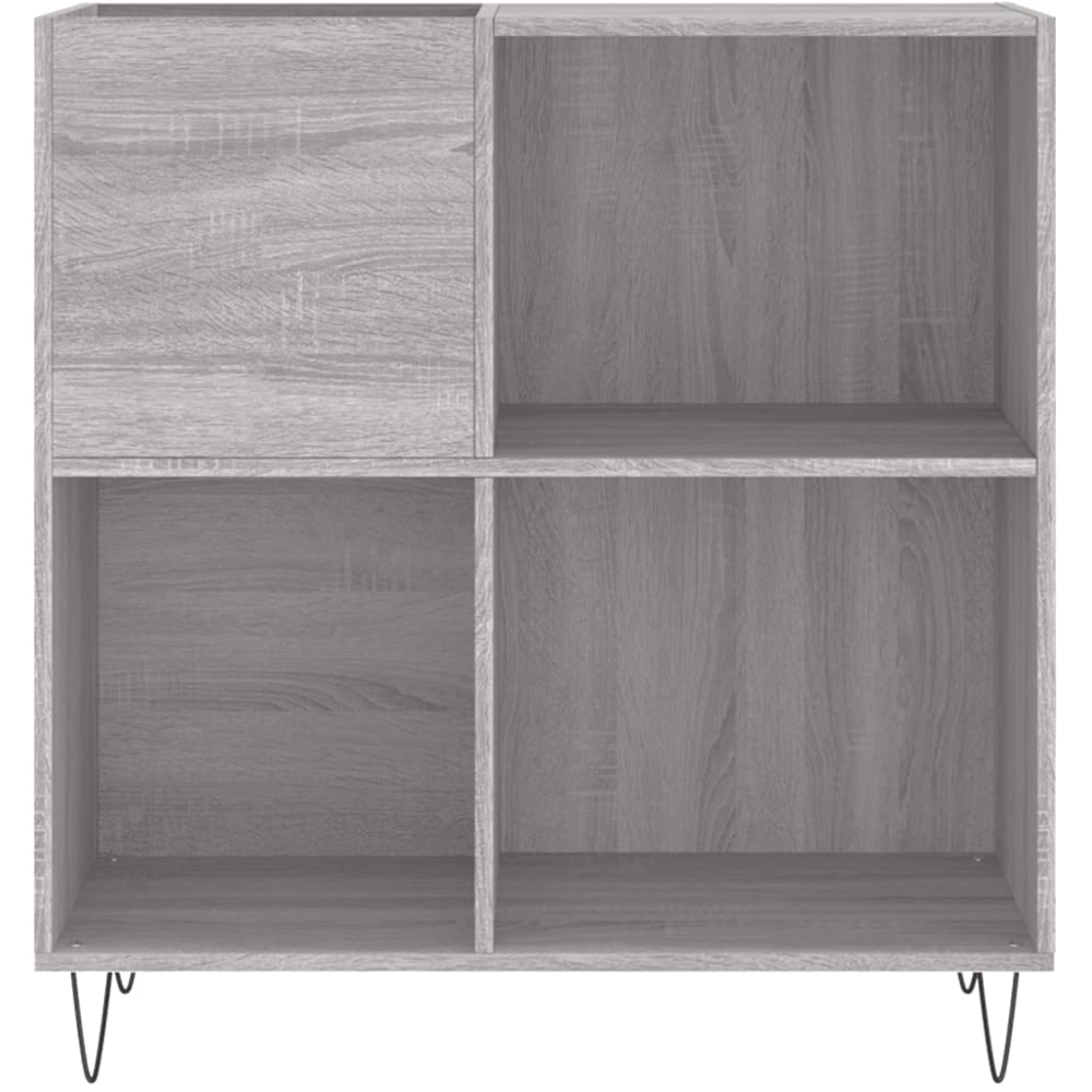 vidaXL 3 Shelf Grey Sonoma Record Cabinet Image 4