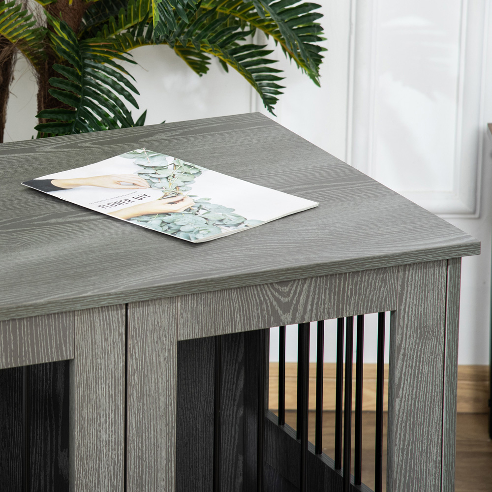 PawHut Grey Small and Medium Dog Crate End Table Image 2