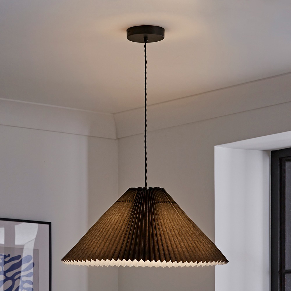 ValueLights Akira Black Pleated Shade LED Pendant Light Image 2