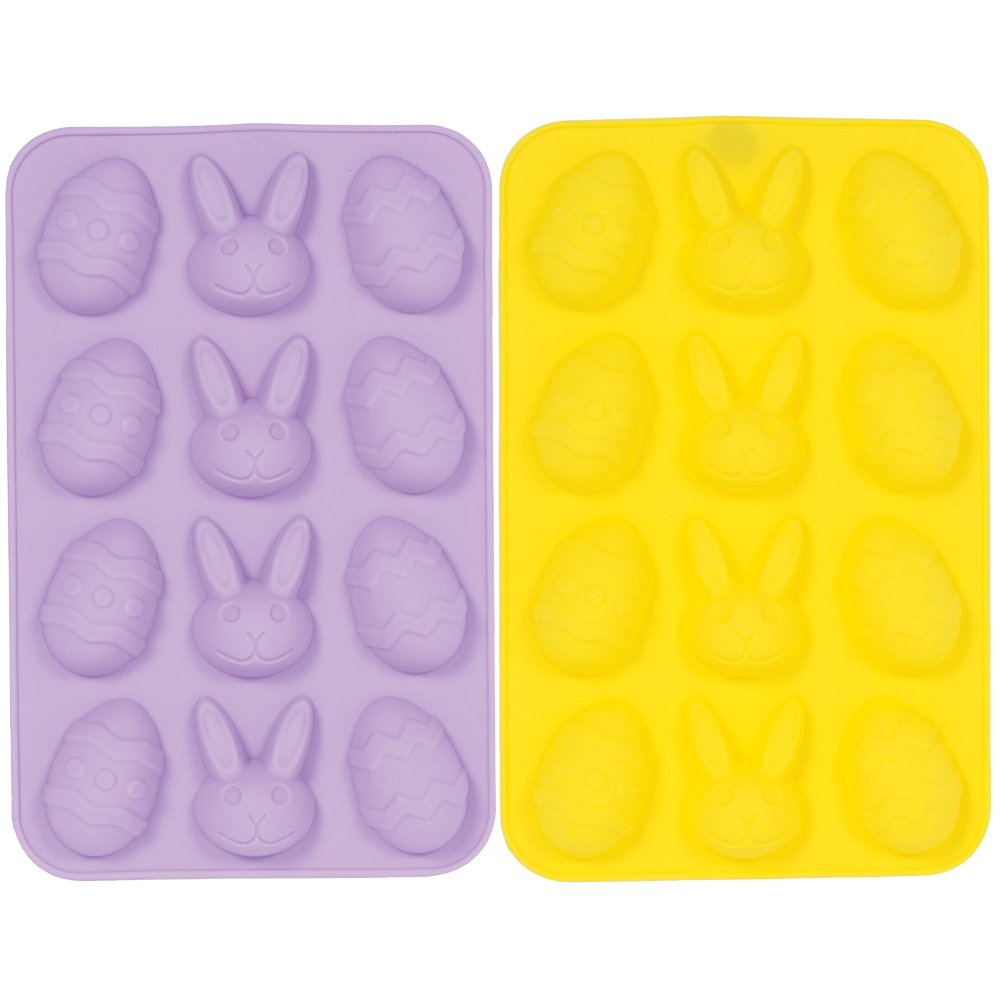 Single Bunny and Egg Silicone Mould in Assorted styles Image 1