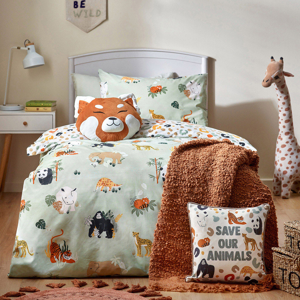little furn. Wildlife Single Multi Animal Reversible Duvet Cover Set Image 4
