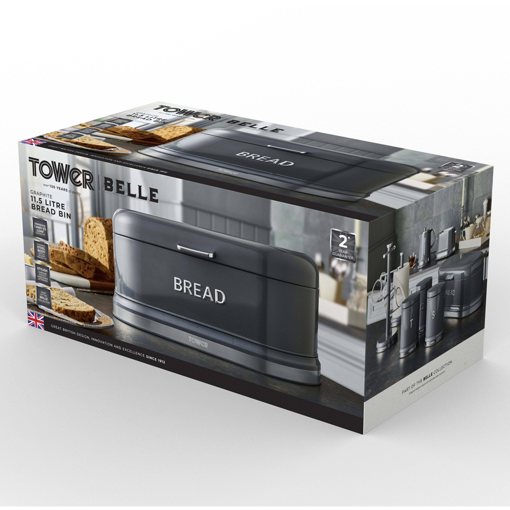 Tower Belle Graphite Bread Bin Image 2