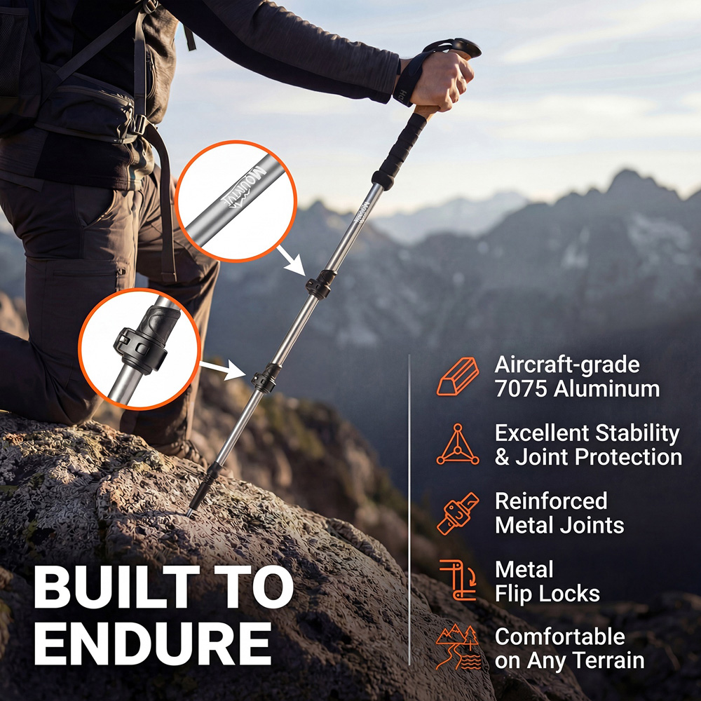 Mountview 2 Piece Aluminium Lightweight Trekking Pole Image 8