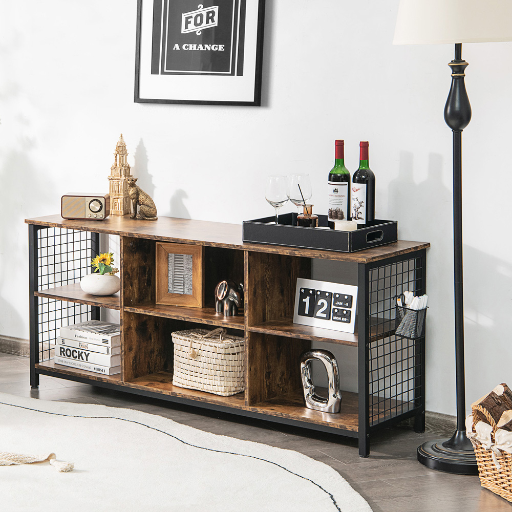 Costway Rustic Brown TV Unit Image 4