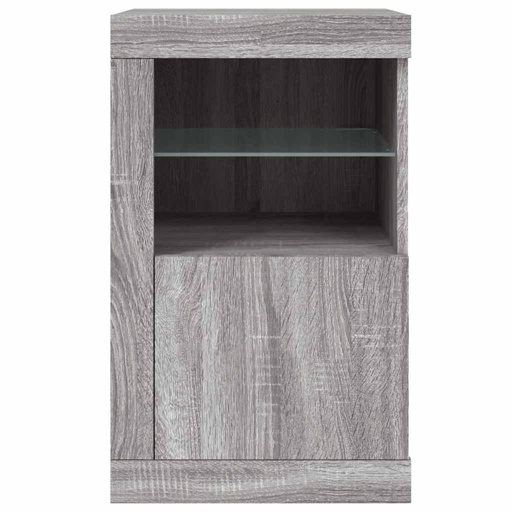 vidaXL Single Door 2 Shelf LED White Side Cabinet Image 7