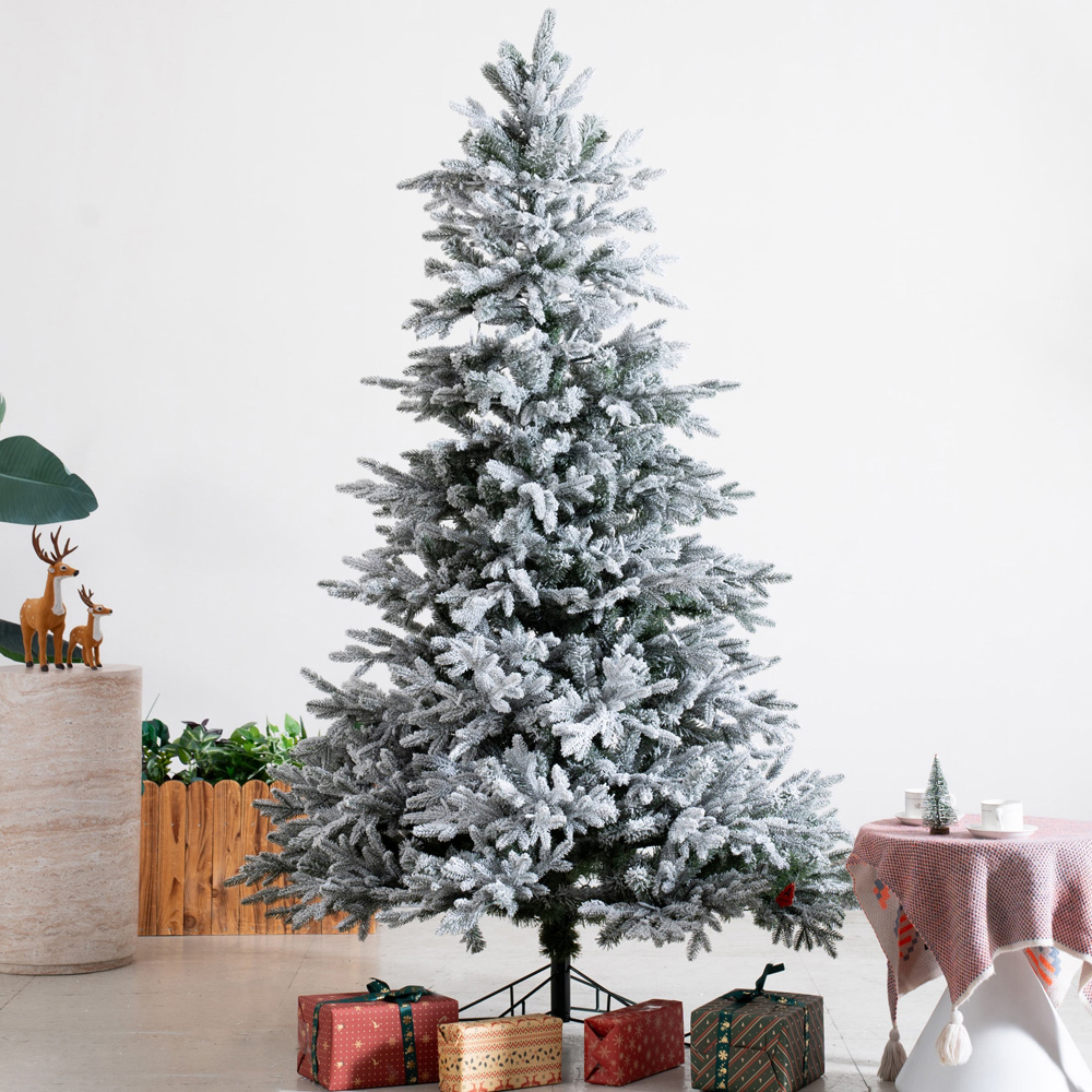 Abrihome Noble Fir Snow Covered Artificial Christmas Tree with 1074 Tips 7ft Image 4