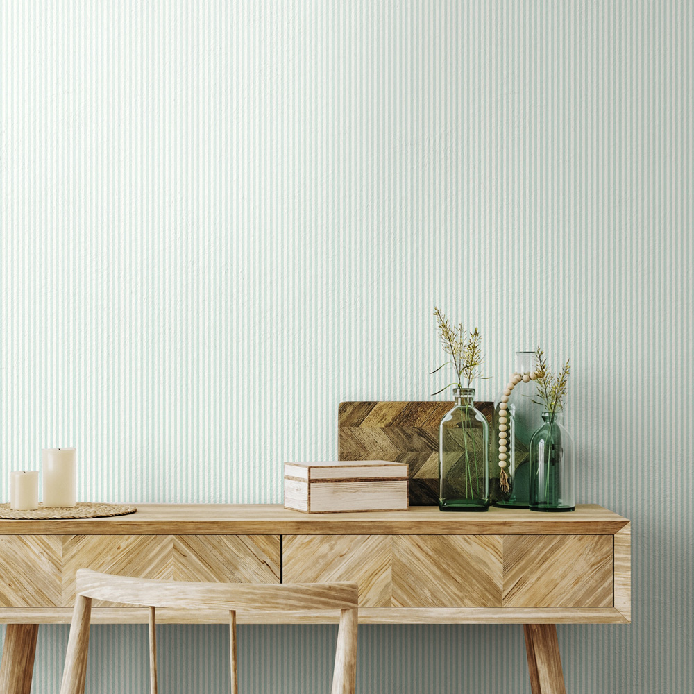 Hoopla Walls Elegance Tiny Stripe Sky Wallpaper Image 2