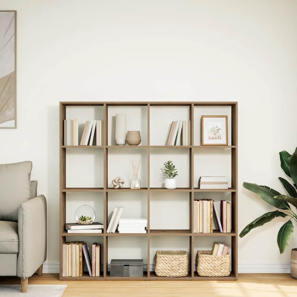 vidaXL 16 Shelf Artisan Oak Bookcase Image 8