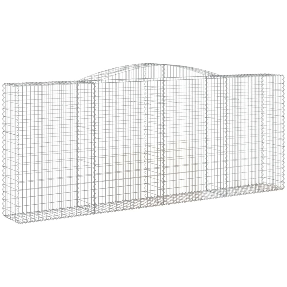 vidaXL Silver Galvanised Iron Arched Gabion Basket 400 x 50 x 160/180cm 5 Pack Image 1