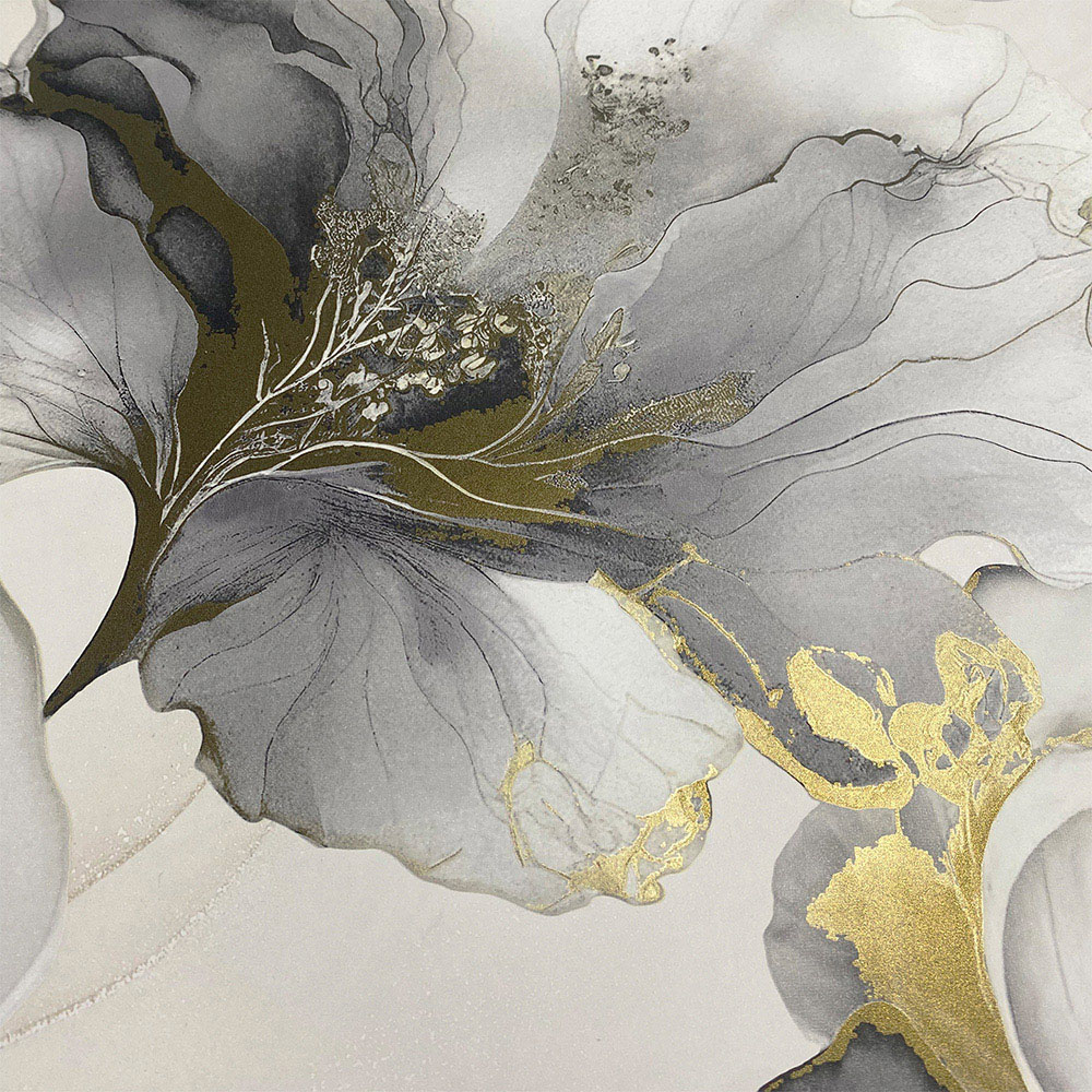 Muriva Elysian Floral Black and Gold Wallpaper Image 4