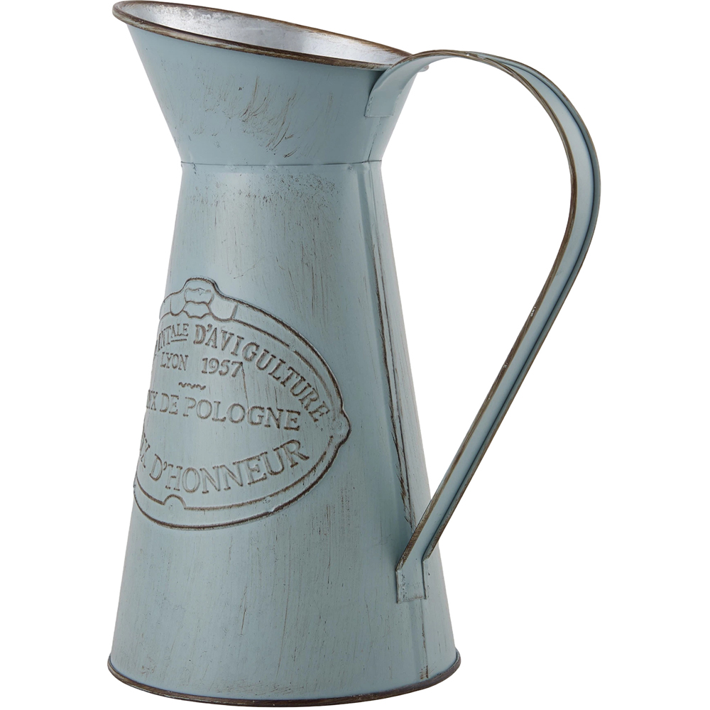 Living and Home Light Blue Retro Iron Dried and Artificial Flower Vase Image 4