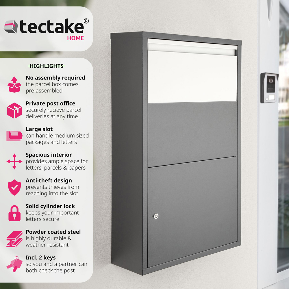 tectake Fortress Parcel Locker Post Box Image 6