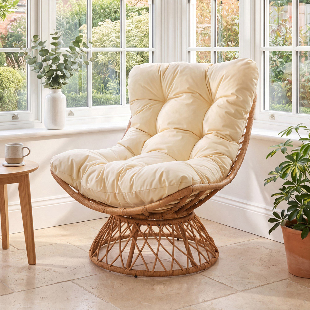 Artemis Home Arden Cream Swivel Papasan Chair Image 3