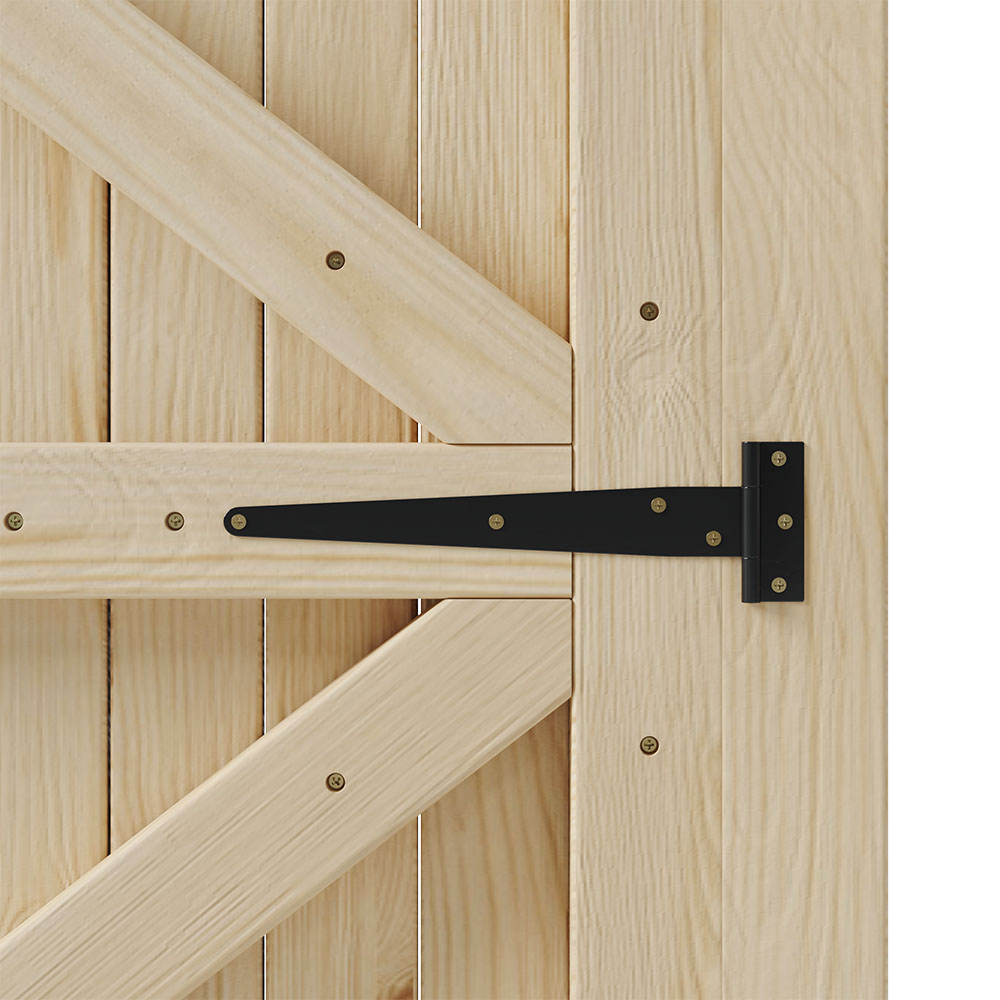 Living and Home Wooden Arch Top Garden Gate with Latch 3.4 x 5.9ft Image 5