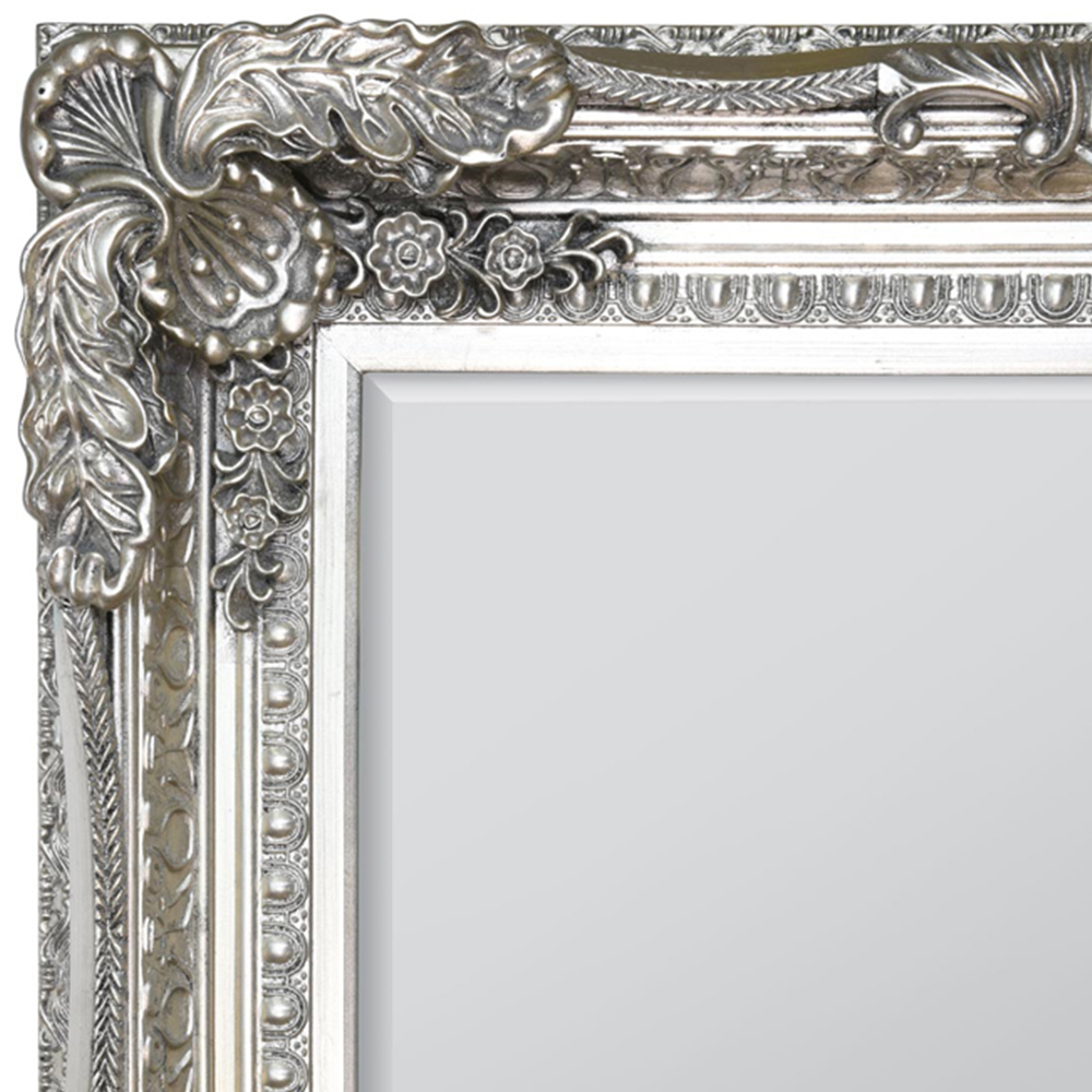 Carved Louis Silver Wall Mirror 117 x 87cm Image 5