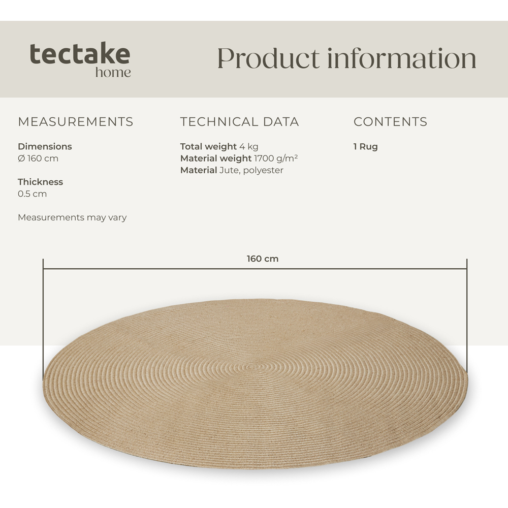 tectake Round Easy Care Rug Image 8