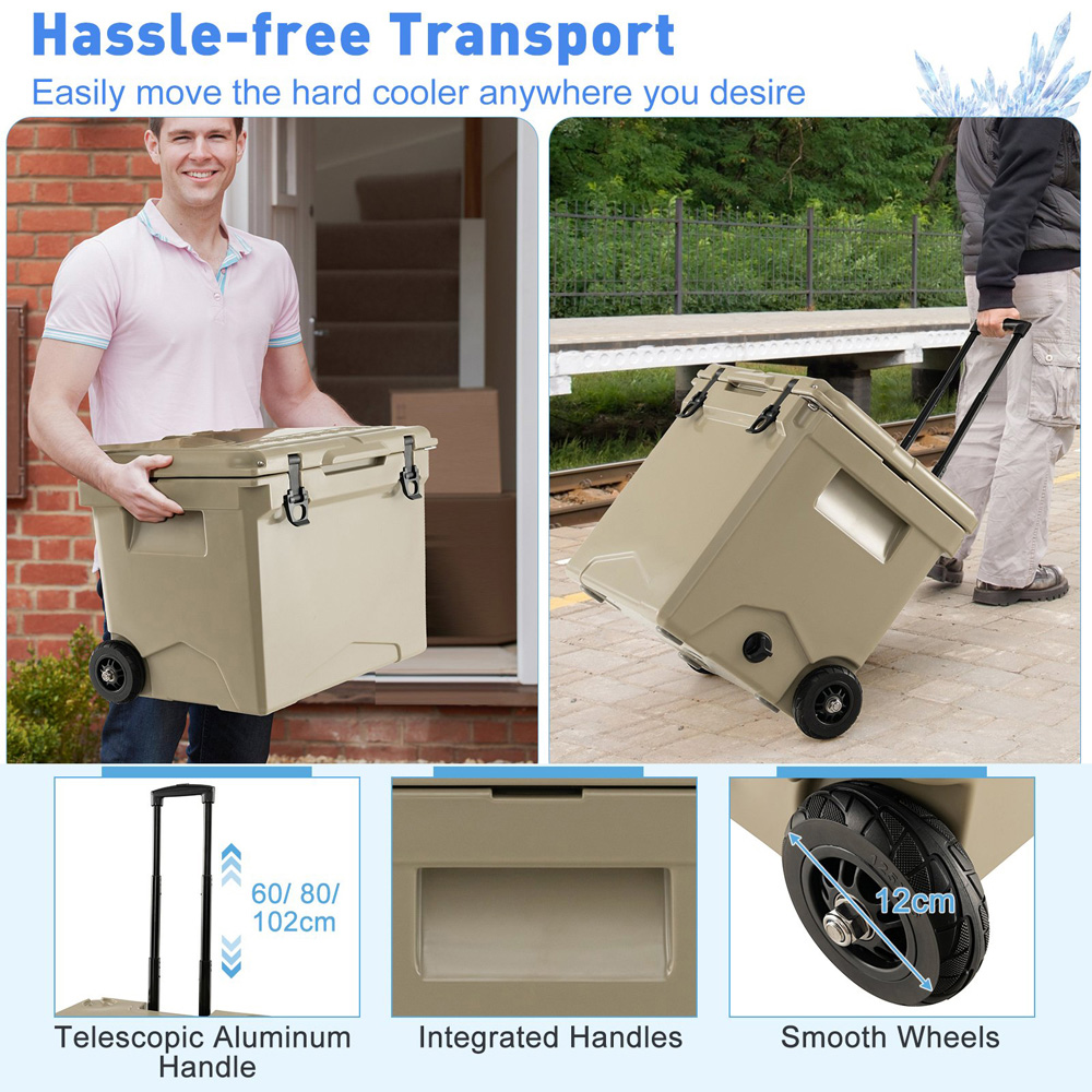 Costway Tan Portable Ice Box Cooler 40L Image 7