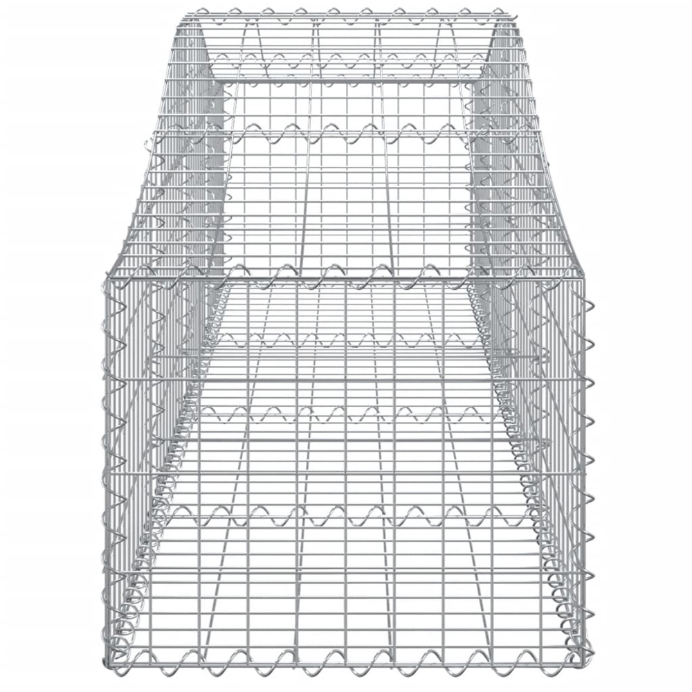 vidaXL Silver Galvanised Iron Arched Gabion Basket 200 x 50 x 40/60cm 5 Pack Image 3