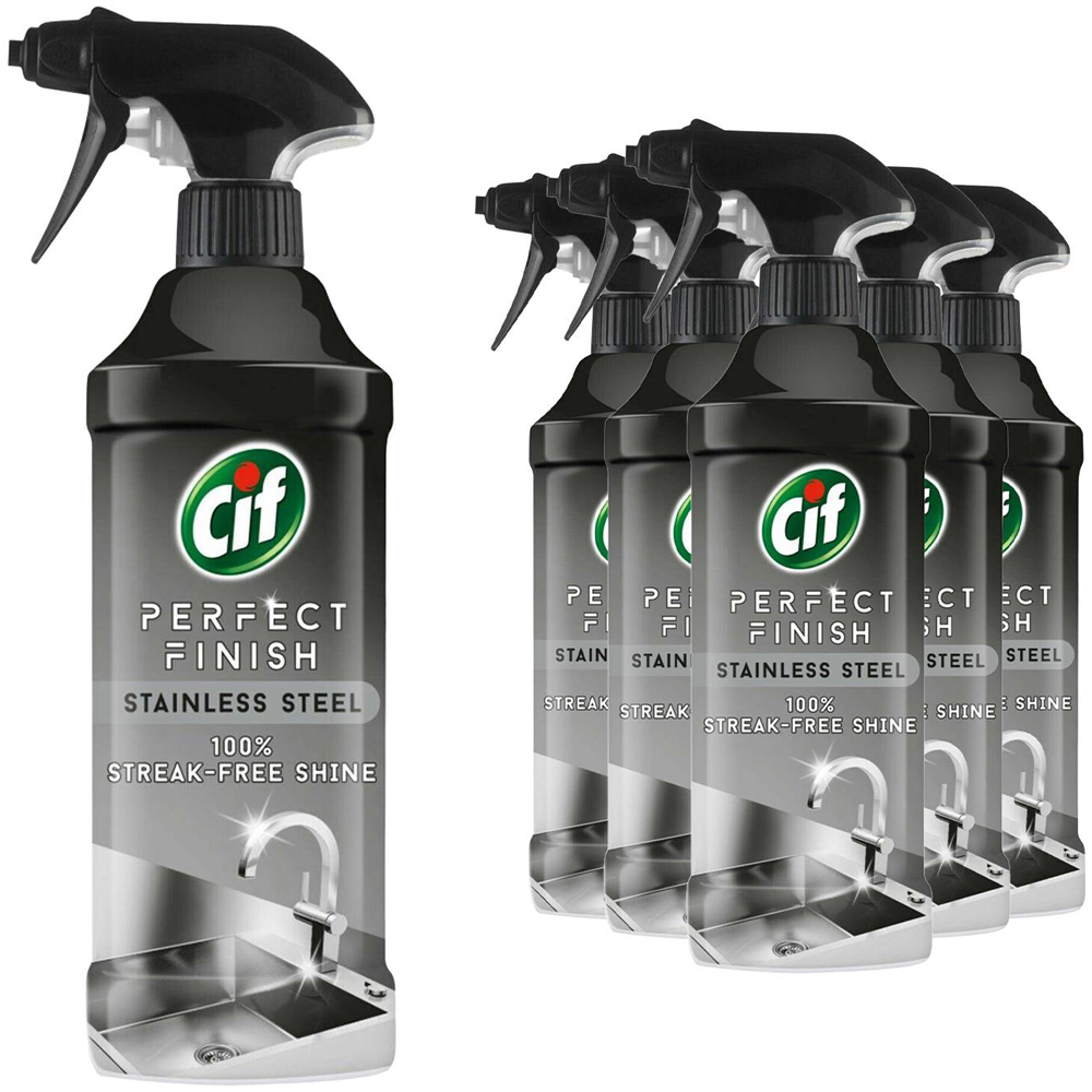 CIF Perfect Finish Stainless Steel Streak Free Shine Spray 435ml 6 Pack Image 1