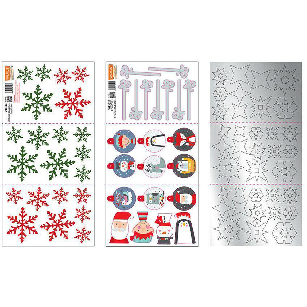 Walplus Colourful Snowflakes and Christmas Friends Self Adhesive Window Stickers 95 Piece Image 3
