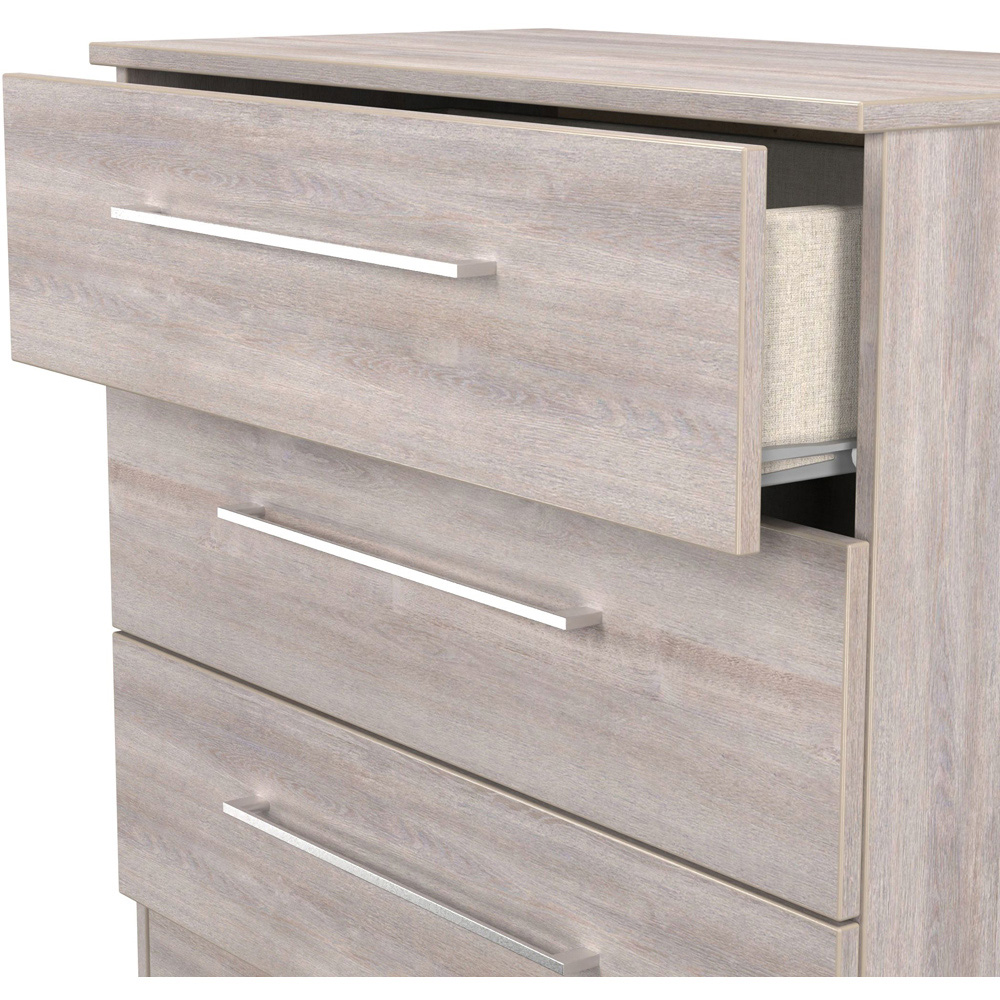 Crowndale Worcester 3 Drawer Grey Oak Chest of Drawers Ready Assembled Image 5