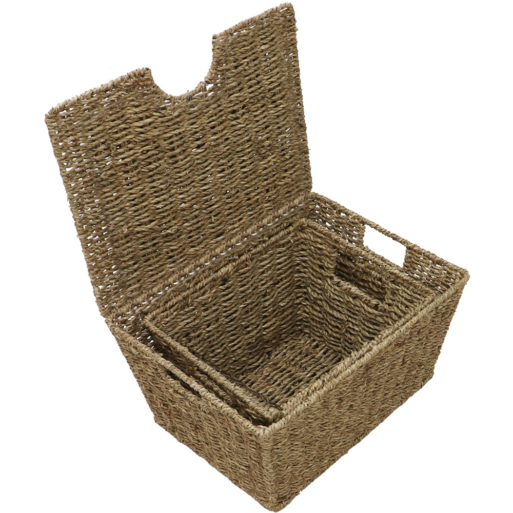 JVL Seagrass Rectangular Large Storage Basket 2 Pack Image 6