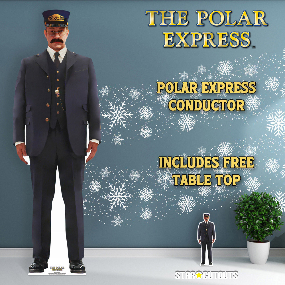 Star Cutouts Conductor Polar Express Christmas Cardboard Cutout 6ft Image 4