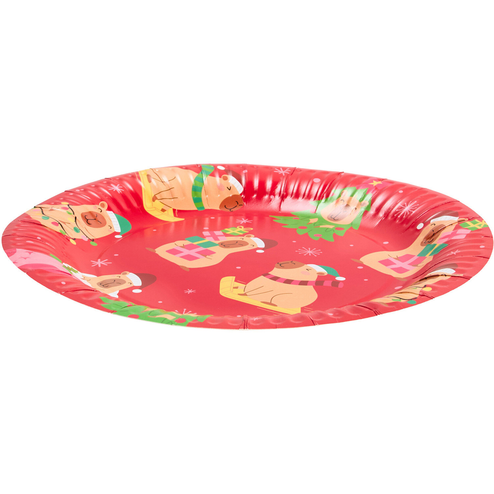Pack of 10 Christmas Capybara Paper Plates Image 4