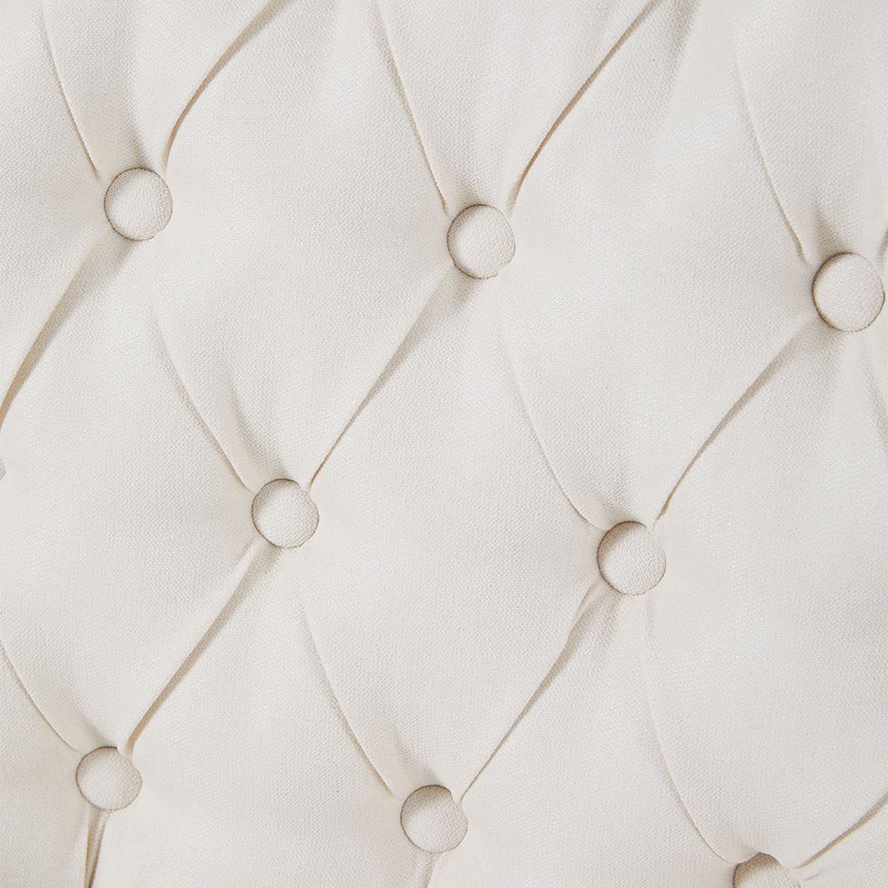 Living and Home Beige White Vintage Nailhead Tufted Dining Chair Image 5