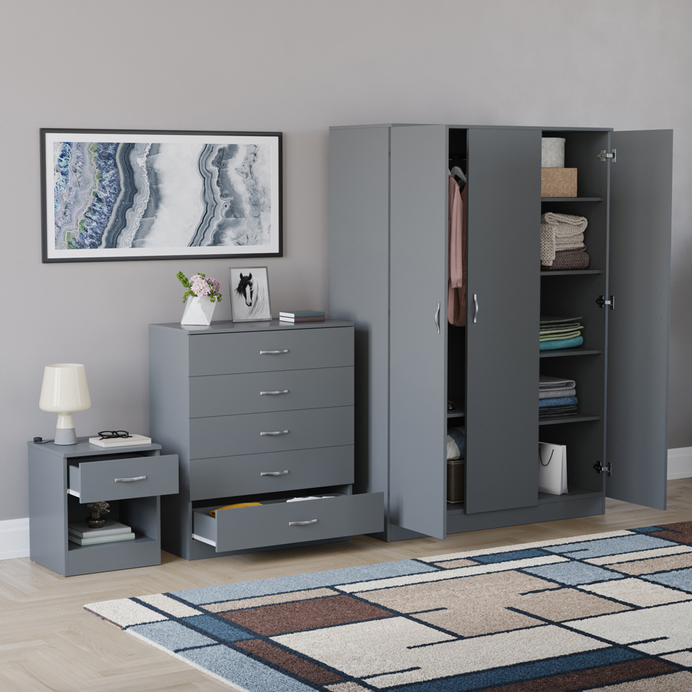VIDA DESIGNS Riano Grey 3 Piece Bedroom Furniture Set Image 5