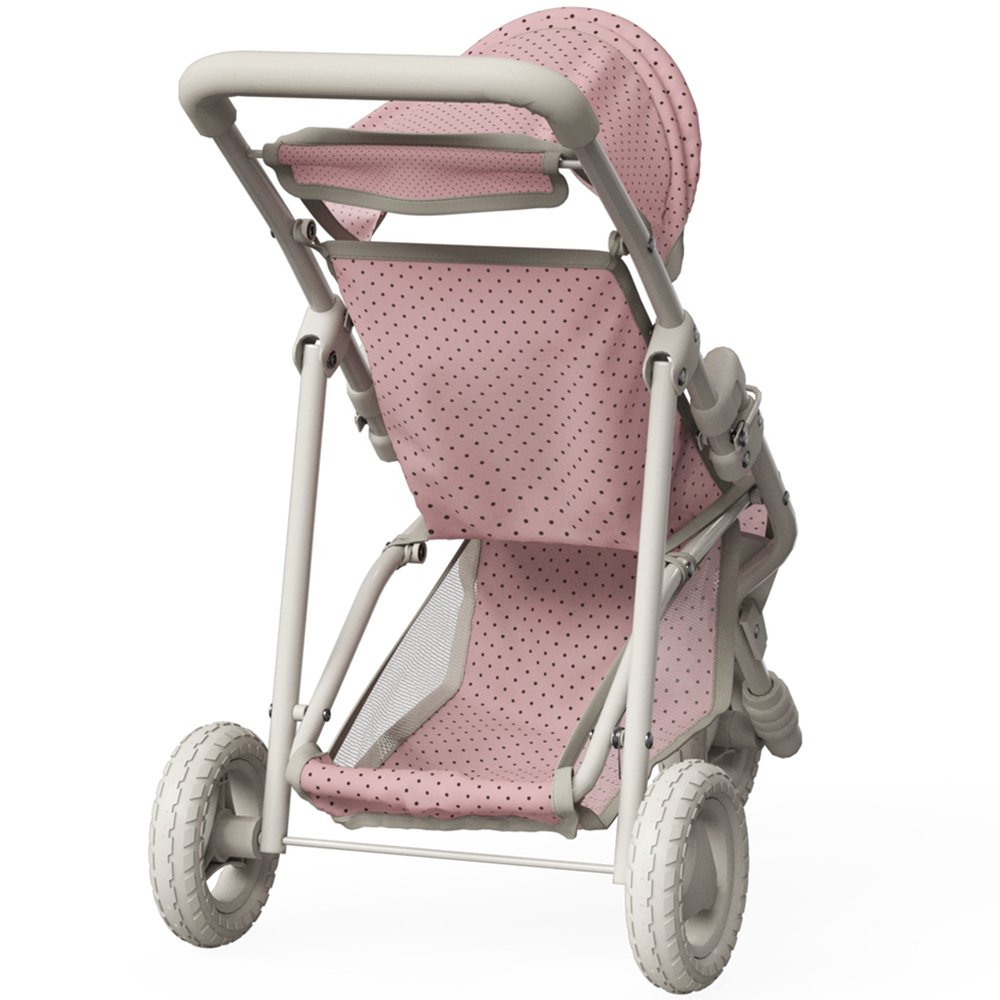 Teamson Kids Olivia's Little World Pink and Grey Polka Dots Princess Baby Doll Jogging Stroller Image 3