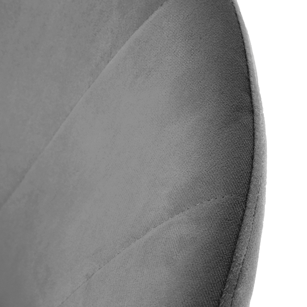 Ella Dining Accent Chair Velvet Upholstery - Grey (Gold Legs) Image 7