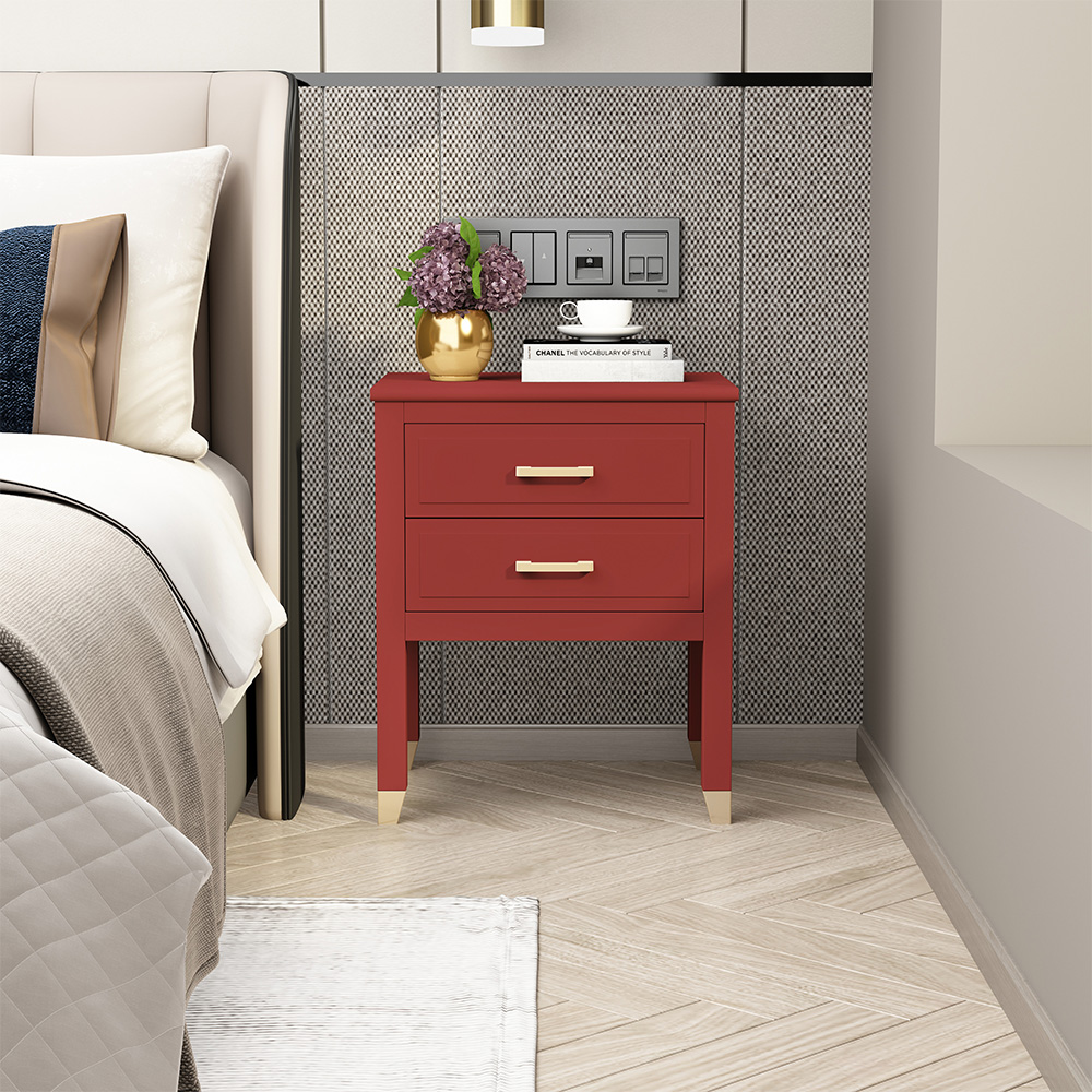 Palazzi 2 Drawer Red Bedside Table Image 8
