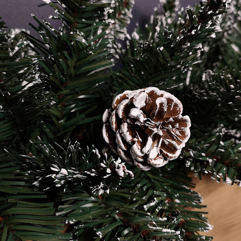 Premier Snow Flocked Rocky Mountain Christmas Garland with Cones 270cm Image 4
