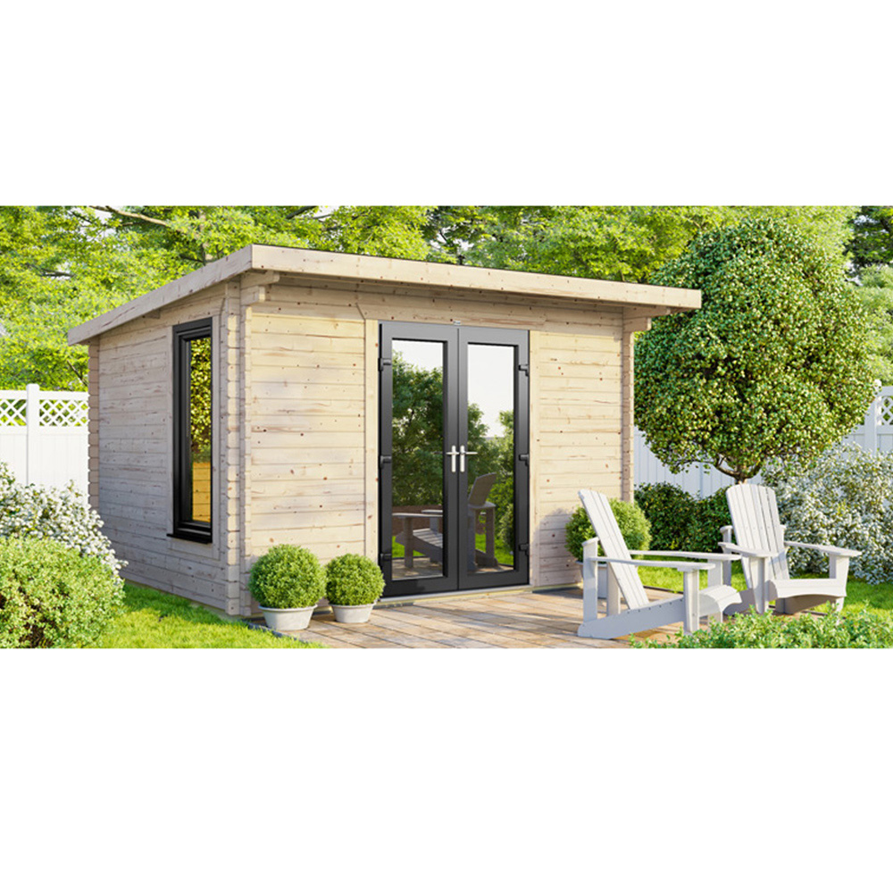 Power Sheds 12 x 8ft Centre Double Door Pent Log Cabin Image 9
