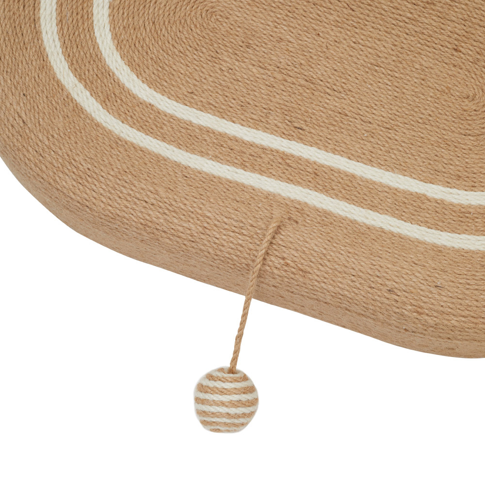H&O Direct Oval Sisal Cat Scratching Board Bed with Ball Image 4